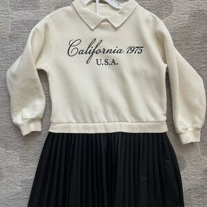 Zara Cream and Black Kids Dress
